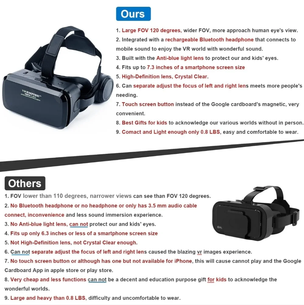 VR Empire Headset With Headphones